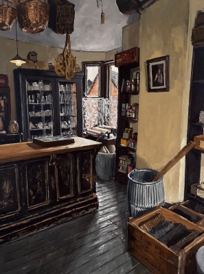 British Artist MATTHEW WOOD - Hardware Counter with Window